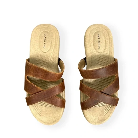 Lands' End Women's Tan Terrain Slide Sandal Size 9 - Picture 2 of 8